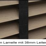 Holzjalousie "Simple matt" 50 mm  mit 38mm Leiterband